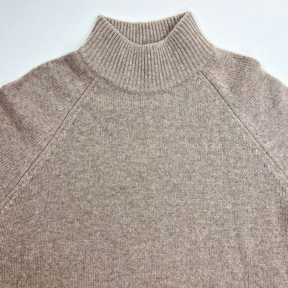 Reformation Garrett Cashmere Cropped Turtleneck Sweater Size L Oatmeal Knit NWT - Picture 9 of 16